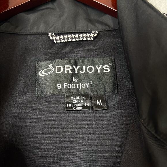 FootJoy DryJoy Mens M Full Zip Jacket Houndstooth Pattern Convertible Vest - Picture 11 of 12